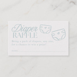 Cartão De Informações Chá de Bebê Diaper Raffle Minimalista Menino Azul
