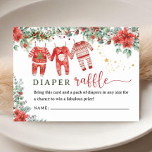 Chá de Bebê Diaper Raffle Natal Papai Noel 