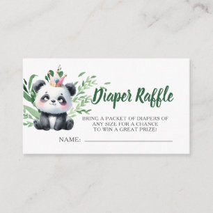 Cartão De Informações Chá de Bebê do Panda Fofo Watercolor Rifas de Fral