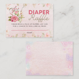 Cartão De Informações Chá de Bebê do Tea Party Sorteio de Fraldas