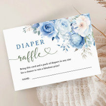 Chá de Bebê em Azul Poeirento Floral - Sorteio de 
