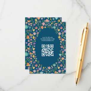 Cartão De Informações Chá de Bebê Festa de Noiva Fofa Código QR PERSONAL