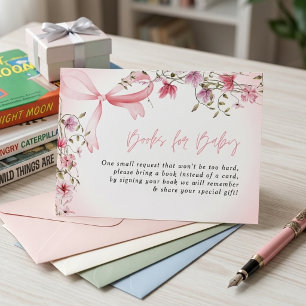 Cartão De Informações Chá de Bebê Floral Boho Bebê em Flor