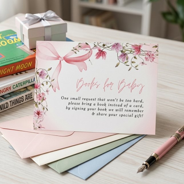 Cartão De Informações Chá de Bebê Floral Boho Bebê em Flor (Criador carregado)