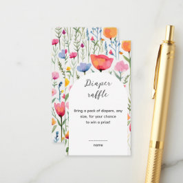 Cartão De Informações Chá de Bebê Flores Aquarela Baby in Bloom