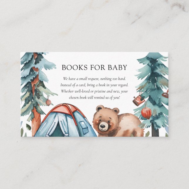 Cartão De Informações Chá de Bebê Floresta Pequeno Campista (Frente)