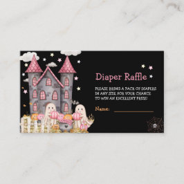 Cartão De Informações Chá de Bebê Menina Little Boo Halloween Pastel