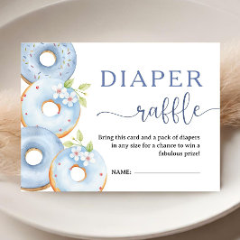 Cartão De Informações Chá de Bebê Menino Diaper Raffle Donuts