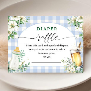 Cartão De Informações Chá de Bebê Menino Festa de Diapers Cerveja
