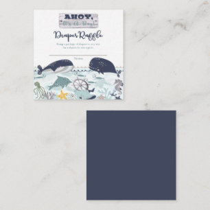 Cartão De Informações Chá de Bebê Menino - Rifas de Fraldas Ahoy