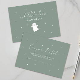 Cartão De Informações Chá de Bebê Neutro em Verde Sage Moderno