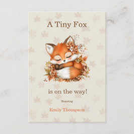 Cartão De Informações Chá de Bebê Raposa Outonal Aconchegante Festa Flor