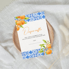 Cartão De Informações Chá de Bebê Sorteio de Fraldas Little Cutie Citrus