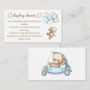 Cartão De Informações Chá de Bebê Teddy Bear Baby Bear