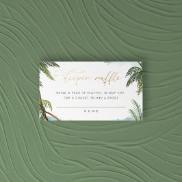 Cartão De Informações Chá de Bebê Tema Palmeiras Tropicais - Sorteio de