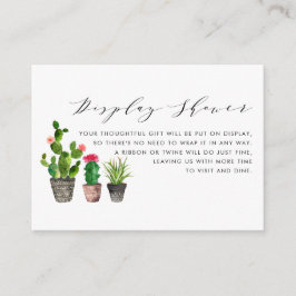 Cartão De Informações Chá de exibição Boho Potente e Cactus