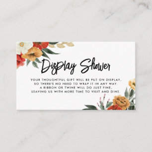 Cartão De Informações Chá de Exibição Botânica de Anêmona de Aquarela Bo