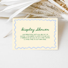 Cartão De Informações Chá de exibição branco verde azul