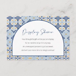 Cartão De Informações Chá de exibição, Chá de fraldas Capri, Tema italia