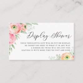 Cartão De Informações Chá de Exibição das Flores Ranunculus Rosa-Cadeias