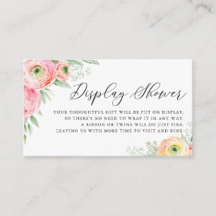 Cartão De Informações Chá de Exibição das Flores Ranunculus Rosa-Cadeias