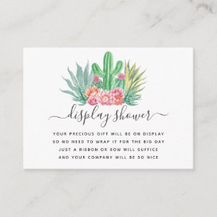 Cartão De Informações Chá de Exibição de Chá de fraldas com Êxito de Aqu