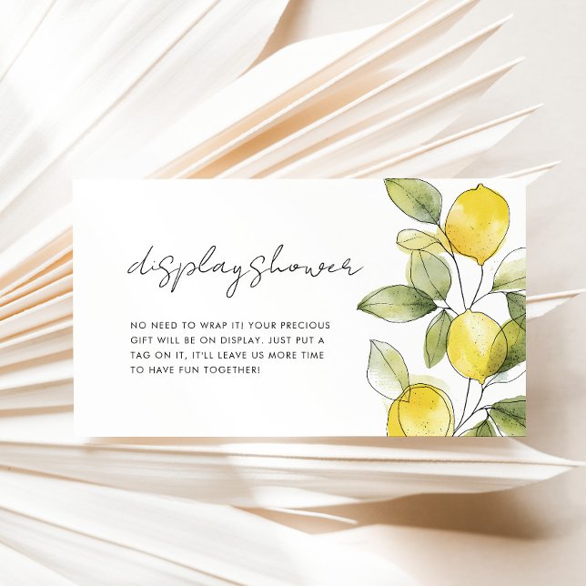 Cartão De Informações Chá de Exibição de Chá de fraldas de Limão (Criador carregado)