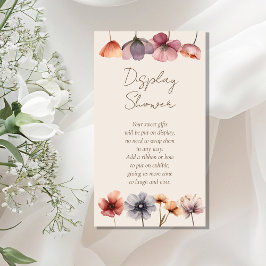 Cartão De Informações Chá de Exibição de Chá de fraldas de Porco Floral