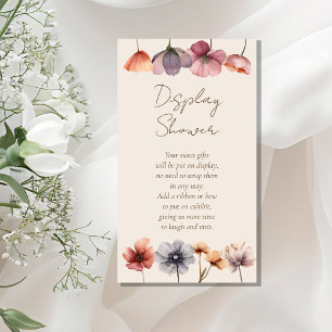 Cartão De Informações Chá de Exibição de Chá de fraldas de Porco Floral 