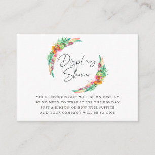 Cartão De Informações Chá de exibição de Chá de fraldas de praia tropica