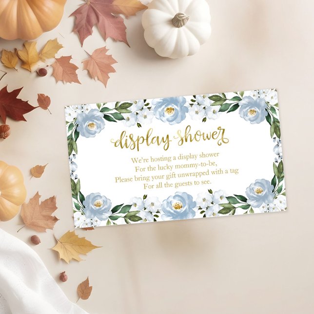 Cartão De Informações Chá de exibição de Chá de fraldas flexível azul ad (Criador carregado)