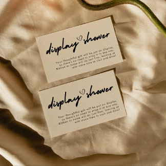 Cartão De Informações Chá de exibição de marca de escrita manual moderna