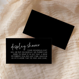 Cartão De Informações Chá de exibição de marca de script minimalista pre