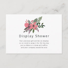 Cartão De Informações Chá de Exibição de Pluma Grandeur e Bridal Floral 