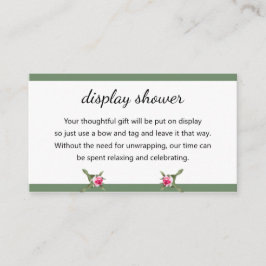 Cartão De Informações Chá de Exibição de Pulverização Floral