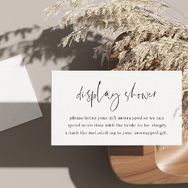 Cartão De Informações Chá de Exibição de Script Minimalista Moderno