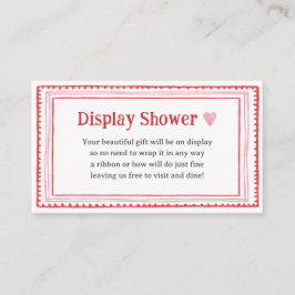 Cartão De Informações Chá de exibição do Chá de fraldas de cor rosa