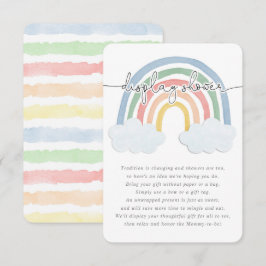 Cartão De Informações Chá de exibição do pastel arco-íris de aquarela