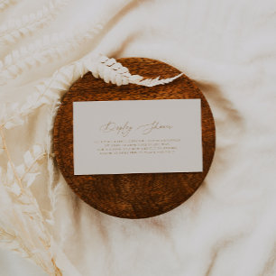 Cartão De Informações Chá de exibição Dourado de marfim minimalista mode