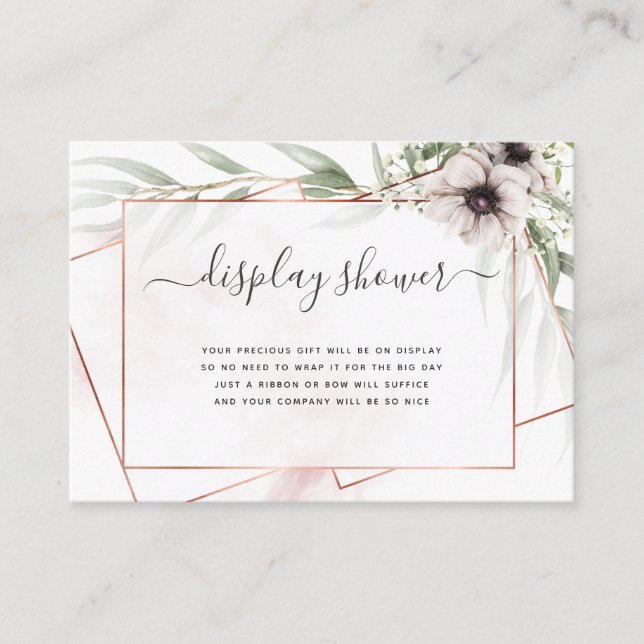 Cartão De Informações Chá de Exibição Geométrica do Chá de fraldas Eucal (Frente)