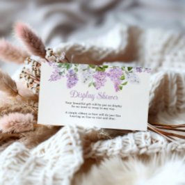 Cartão De Informações Chá de Exibição Rustic Lilac Flowers