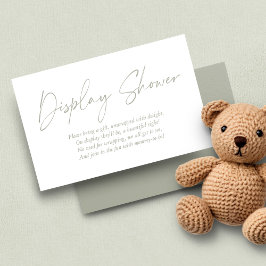 Cartão De Informações Chá de exibição verde moderno manuscrito