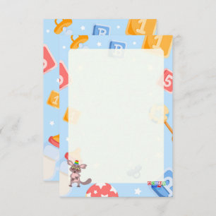 Cartão De Informações Chá de fraldas Akili e Me