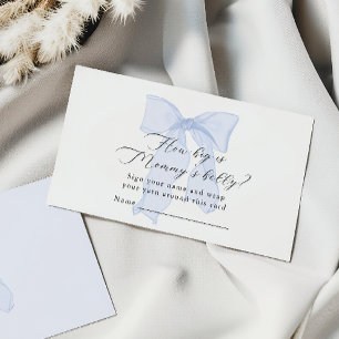 Cartão De Informações Chá de fraldas Arco azul O tamanho da barriga das