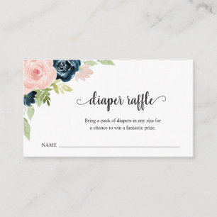 Cartão De Informações Chá de fraldas azul Fralda Marinho cor-de-rosa azu