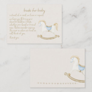Cartão De Informações Chá de fraldas Boho Vintage Rocking Horse Cowboy