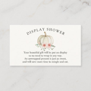 Cartão De Informações Chá de fraldas branco e cor-de-rosa Chá de exibiçã