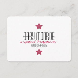 CARTÃO DE INFORMAÇÕES CHÁ DE FRALDAS DA PLACA DE REGISTRO DE TWINKLE