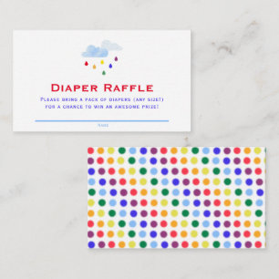 Cartão De Informações Chá de fraldas das Nuvens do Arco-íris Fralda Raff