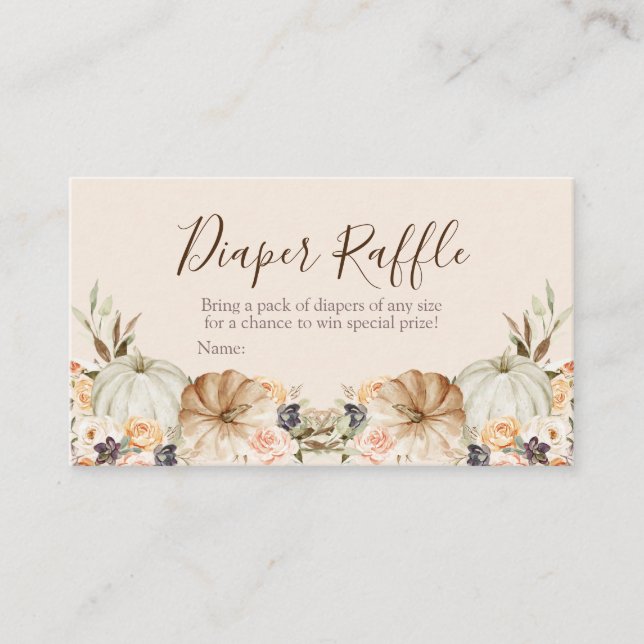 Cartão De Informações Chá de fraldas de abóbora de laranja queimada - Fr (Frente)